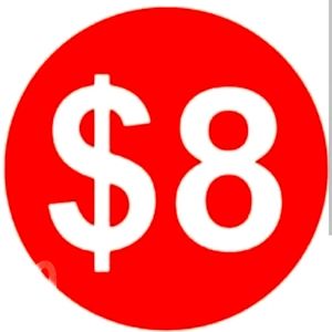 $8 and under items must be purchased in bundles of 2 or more